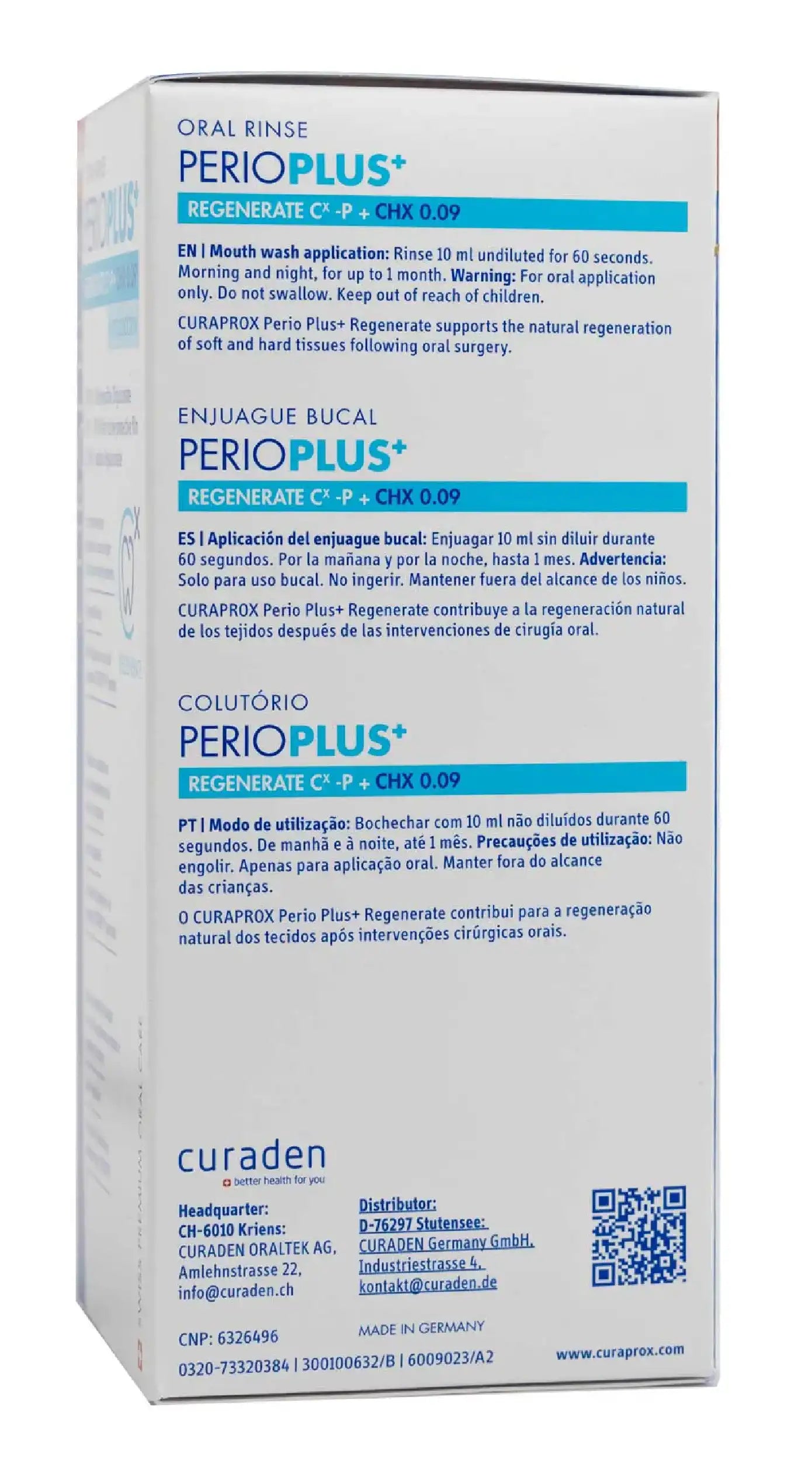 Curaprox Perioplus Regenerat [Chlorohexedine 0.09%] Mouthwash 200 Ml