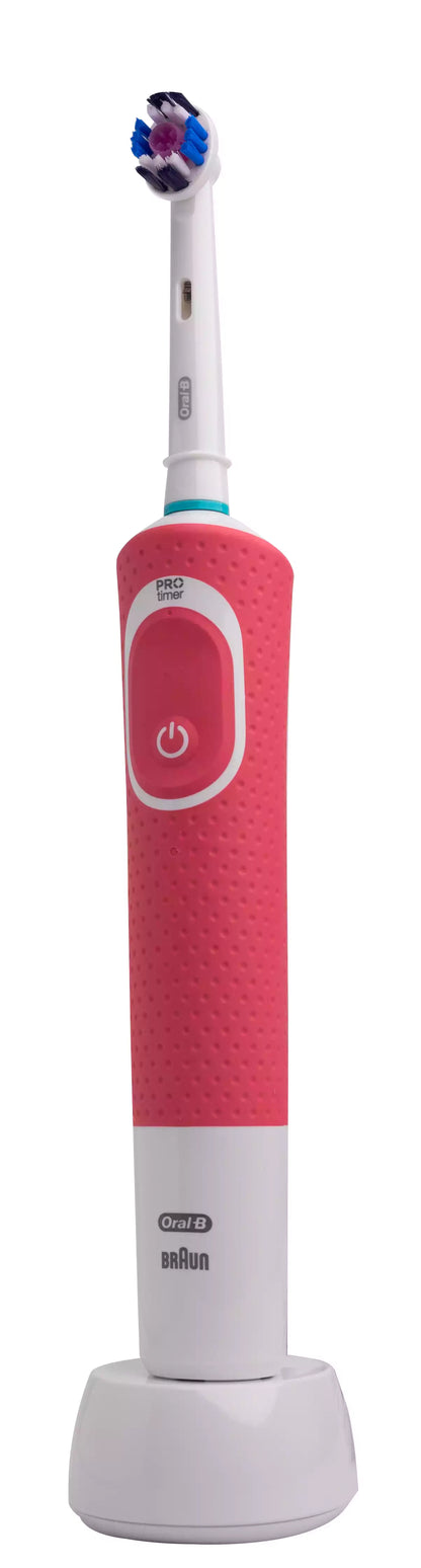 Oral-B Braun Vitality 100 3D White Rechargable Toothbrush-Pink[D100.413]