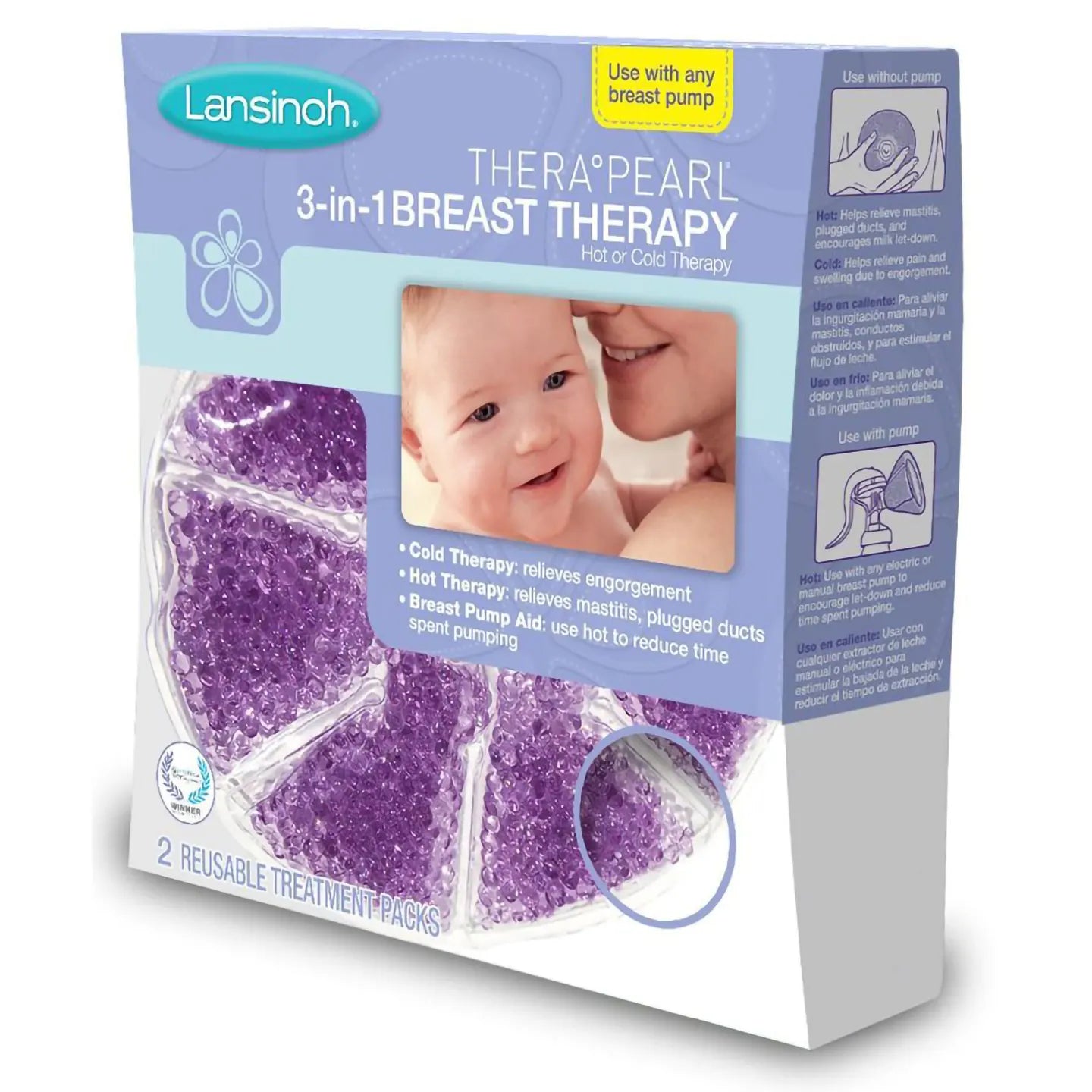 Lansinoh TheraPearl 3-in-1 Hot & Cold Breast Therapy Packs 2 Pieces