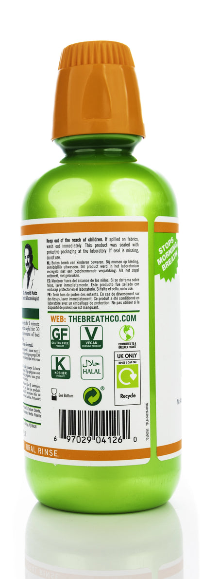 The Breath Co Fresh Breath Mild Mint Mouthwash 500 ml-Green