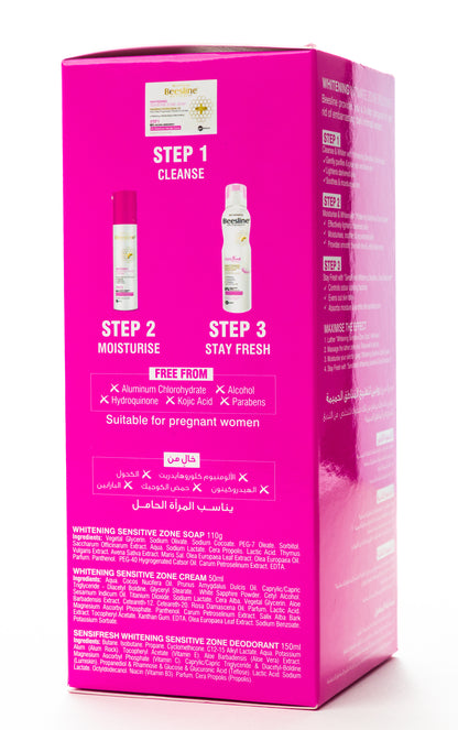 Beesline Whitening Intimate Zone Routine (Special Offer Set – Cleanser, Cream & Deodorant)