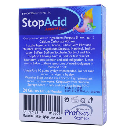 Stop Acid Chew Gums 24 Pieces