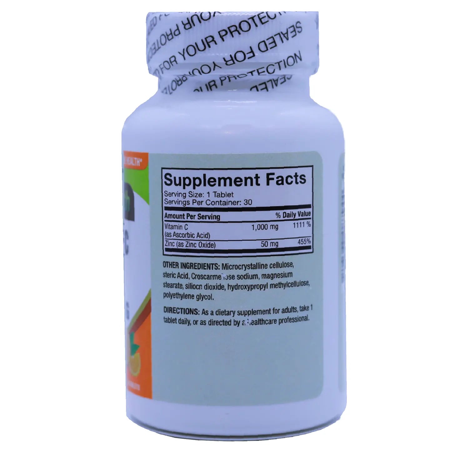 Pure Health Vitamin-C 1000mg + Zinc 50mg 30 Tablets