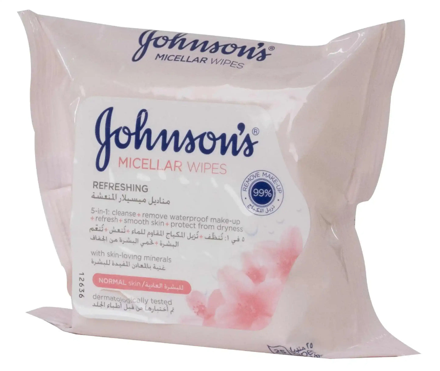 Johnson And Johnson Micellar Refresh [Normal Skin] 25 Wipes [5In1]