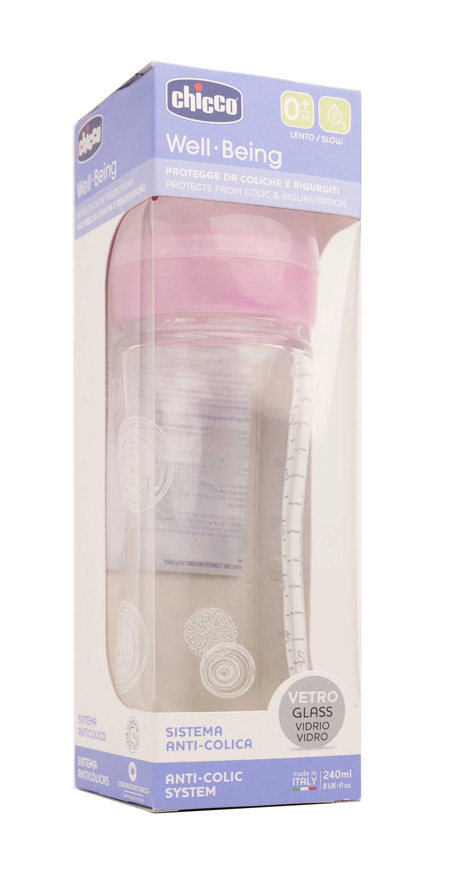 Chicco [287211] Well-Being Feeding Bottle Glass Girl 0 M+ 240 Ml