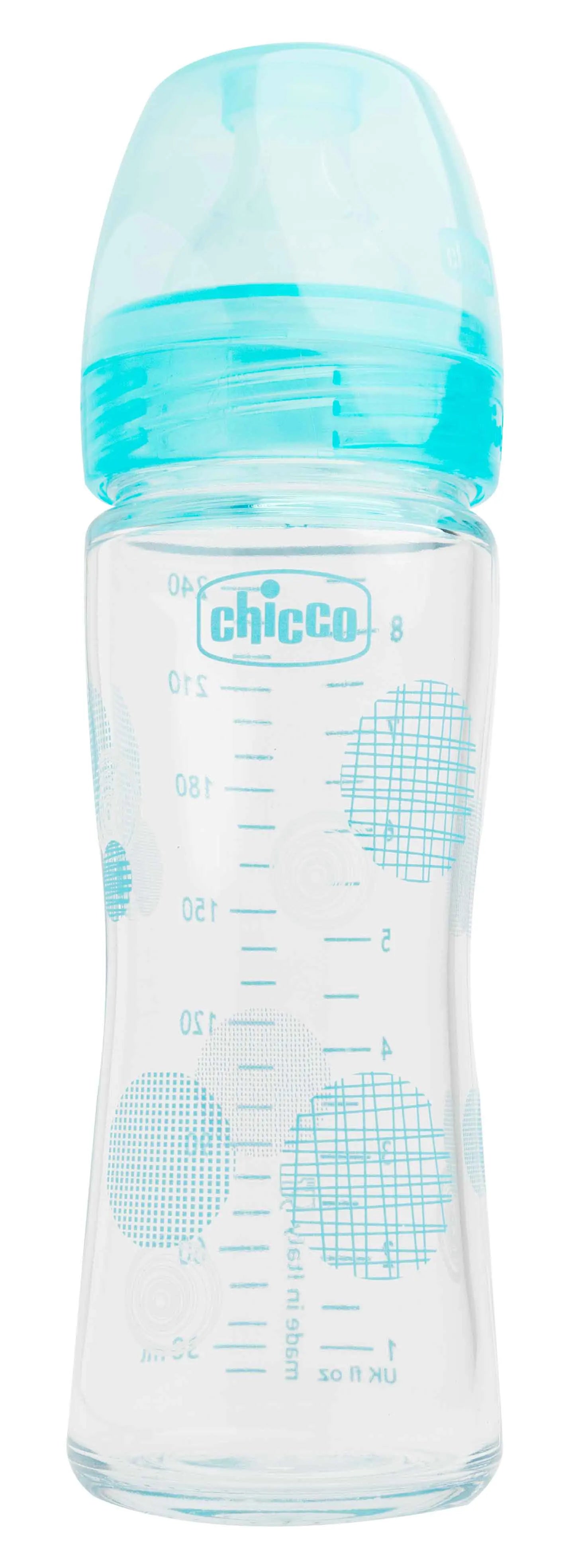 Chicco [287212] Well-Being Feeding Bottle Glass  0 M+ Boy 240 Ml