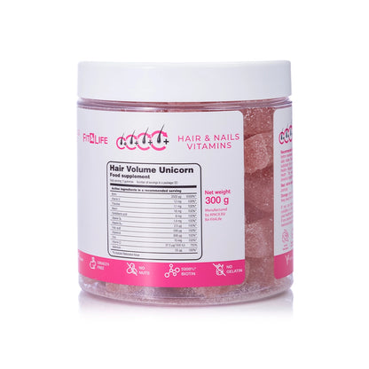 Unicorn Hair Volume Hair & Nails Vitamins Gummies 300g