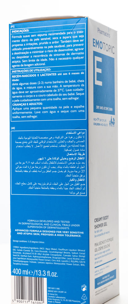 Pharmaceris E Emotopic Creamy Body Shower Gel for Dry and Atopic Skin 400 Ml