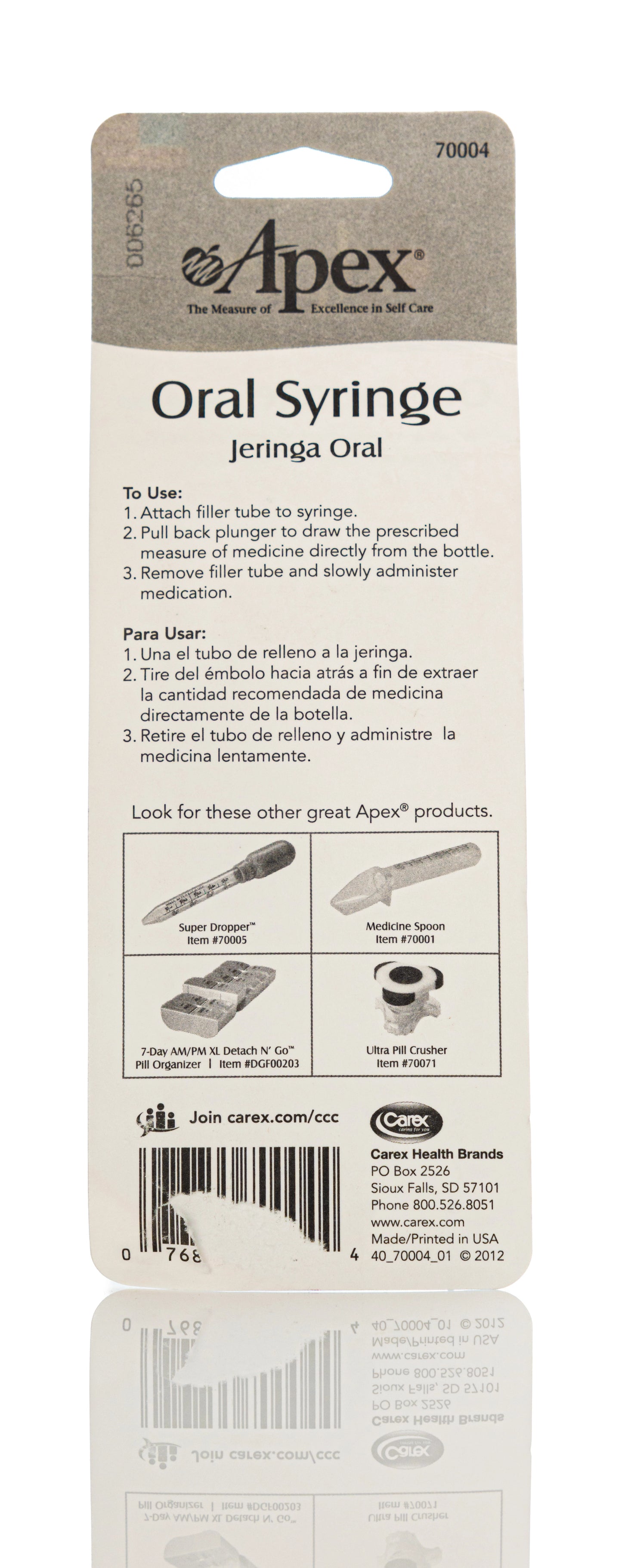 Apex Oral [Medicine] Syringe 10 Ml