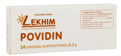 Lekhim Povidone Iodine Vaginal Suppository 14 Pieces