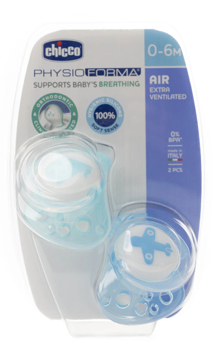 Chicco [30210] Soother Physio Air Extra Blue 0-6 Months 2 Pieces