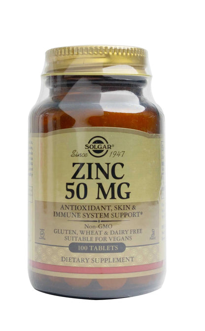 Solgar Zinc 50 mg 100 Tablets
