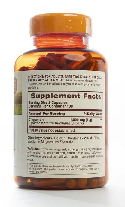 Sundown Cinnamon 1000 mg 200 Capsules