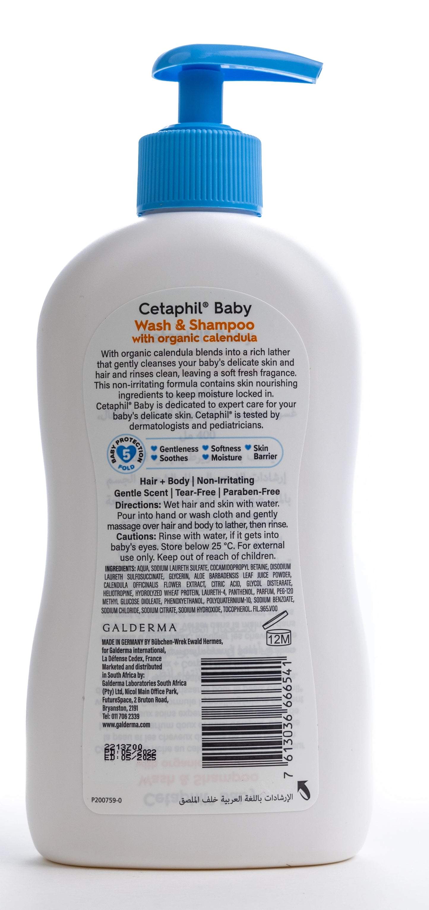 Cetaphil Baby Wash & Shampoo with Organic Calendula 400 Ml