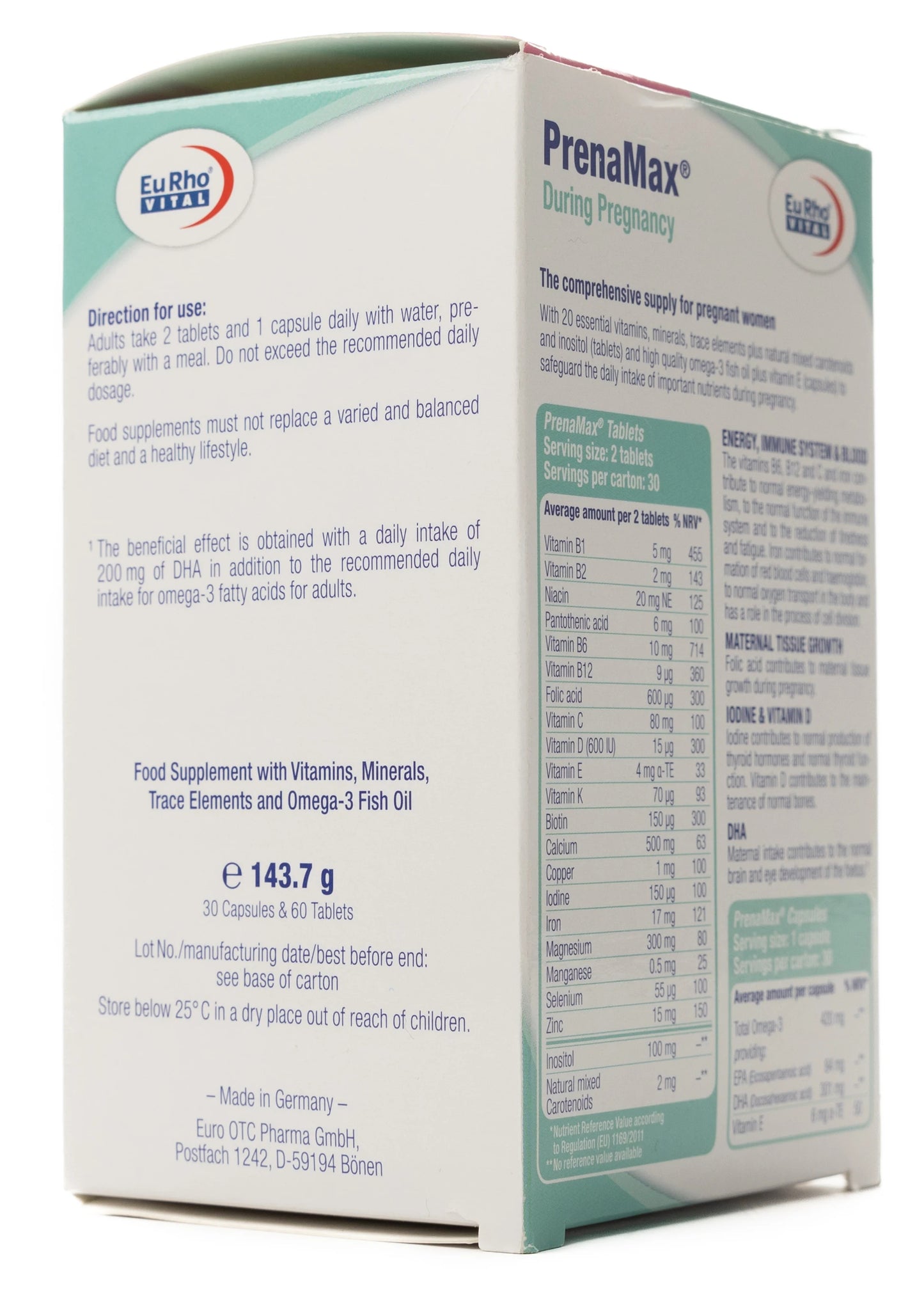 Eurho Vital PrenaMax 60 Tablet + 30 Capsule