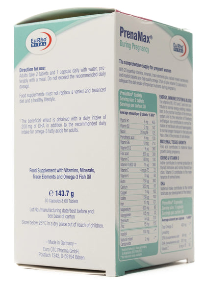 Eurho Vital PrenaMax 60 Tablet + 30 Capsule
