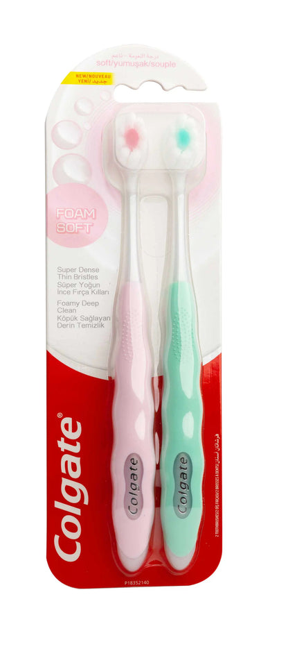 Colgate Foam Soft Toothbrush 2 Pieces Soft