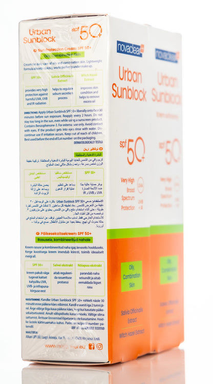 Novaclear Urban Sun [Oily Skin] Spf 50+Face Cream 40 ml 40 Ml 1+1 Offer