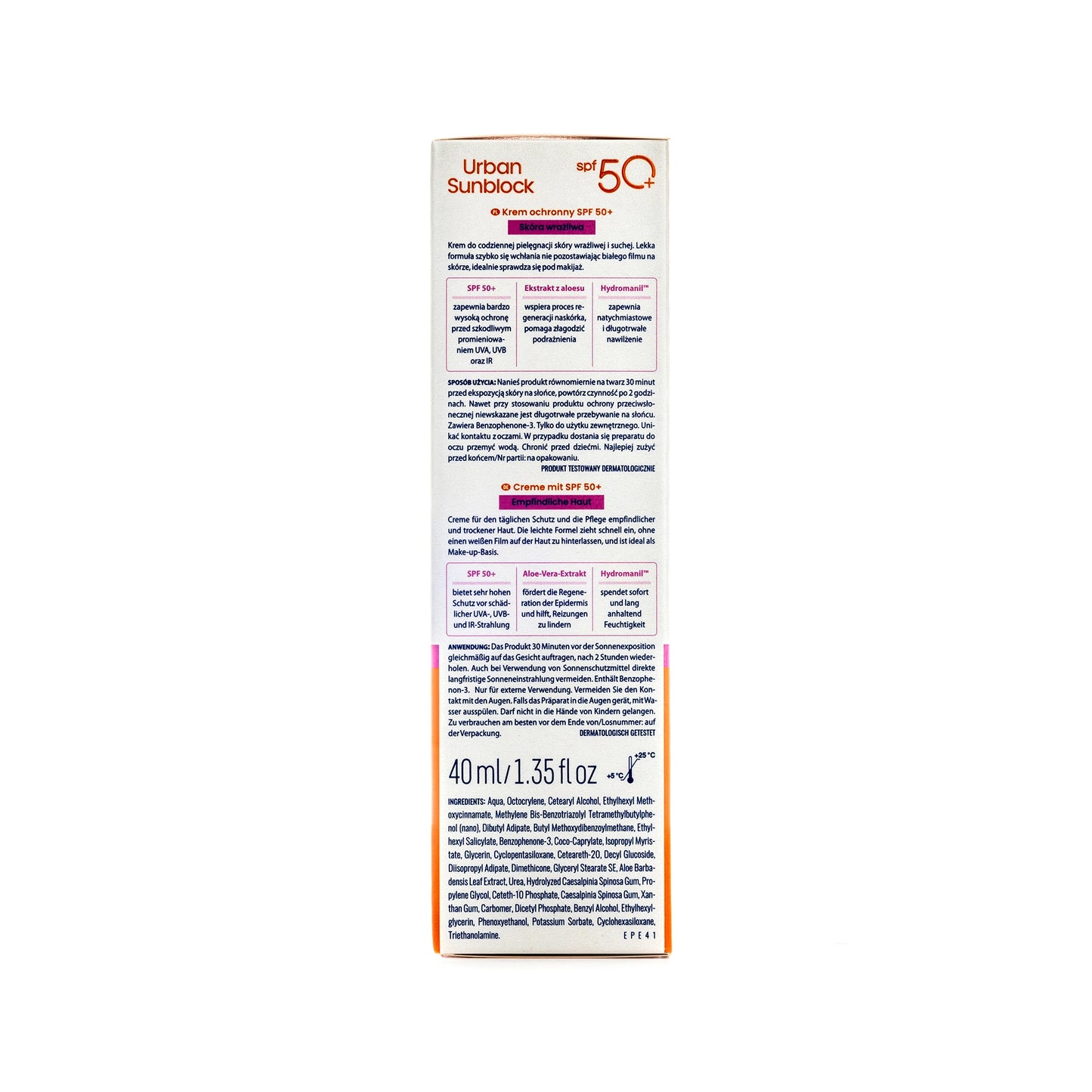 Novaclear Urban Sun [Sensitiv Skin]Spf 50+Face Cream 40 ml 40 Ml 1+1 Offer