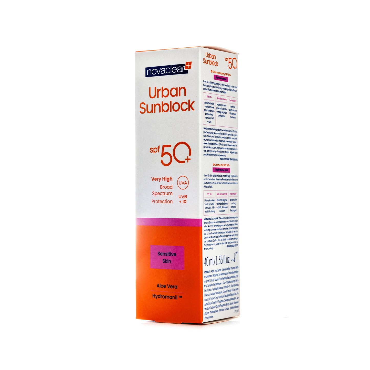 Novaclear Urban Sun [Sensitiv Skin]Spf 50+Face Cream 40 ml 40 Ml 1+1 Offer
