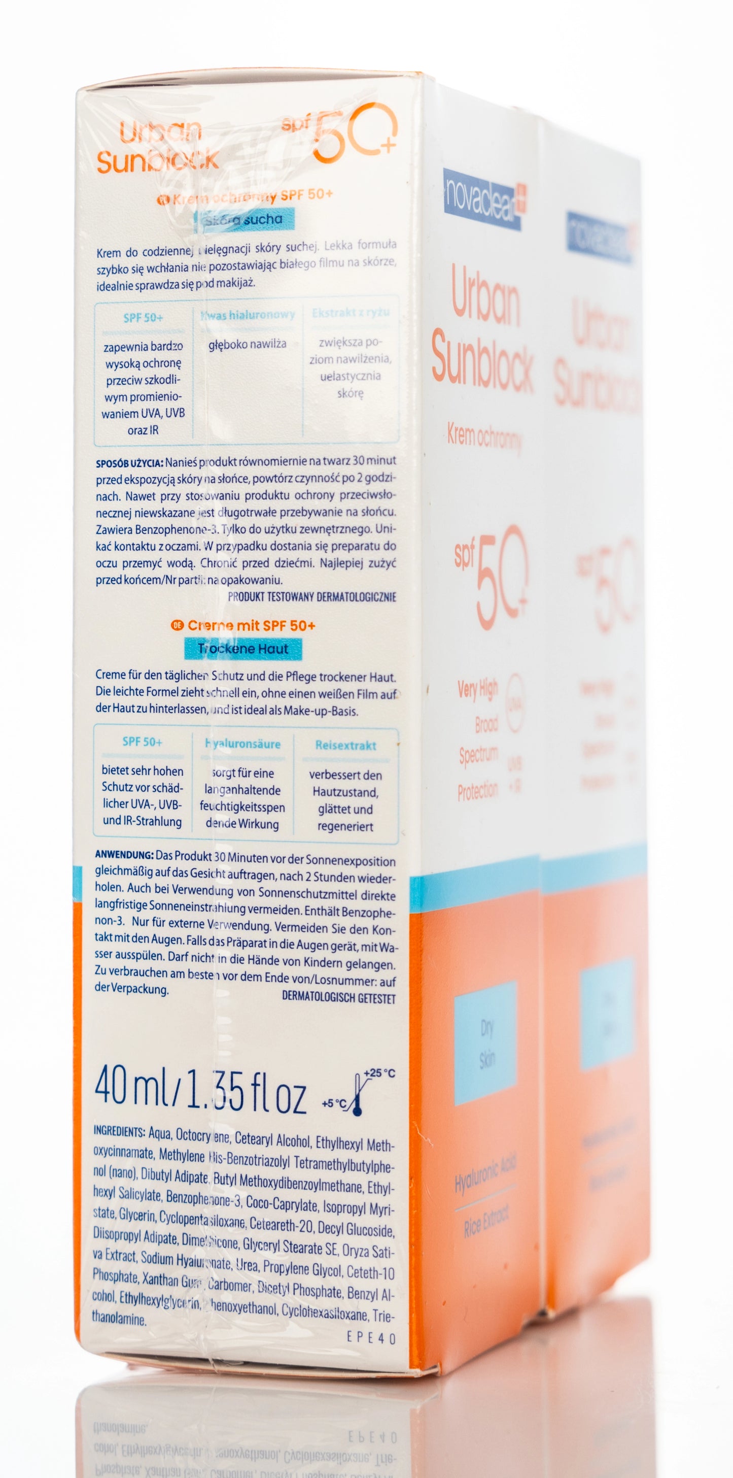 Novaclear Urban Sun [Dry Skin] Spf 50+ Face Cream 40 ml 40 Ml 1+1 Offer