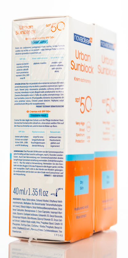 Novaclear Urban Sun [Dry Skin] Spf 50+ Face Cream 40 ml 40 Ml 1+1 Offer