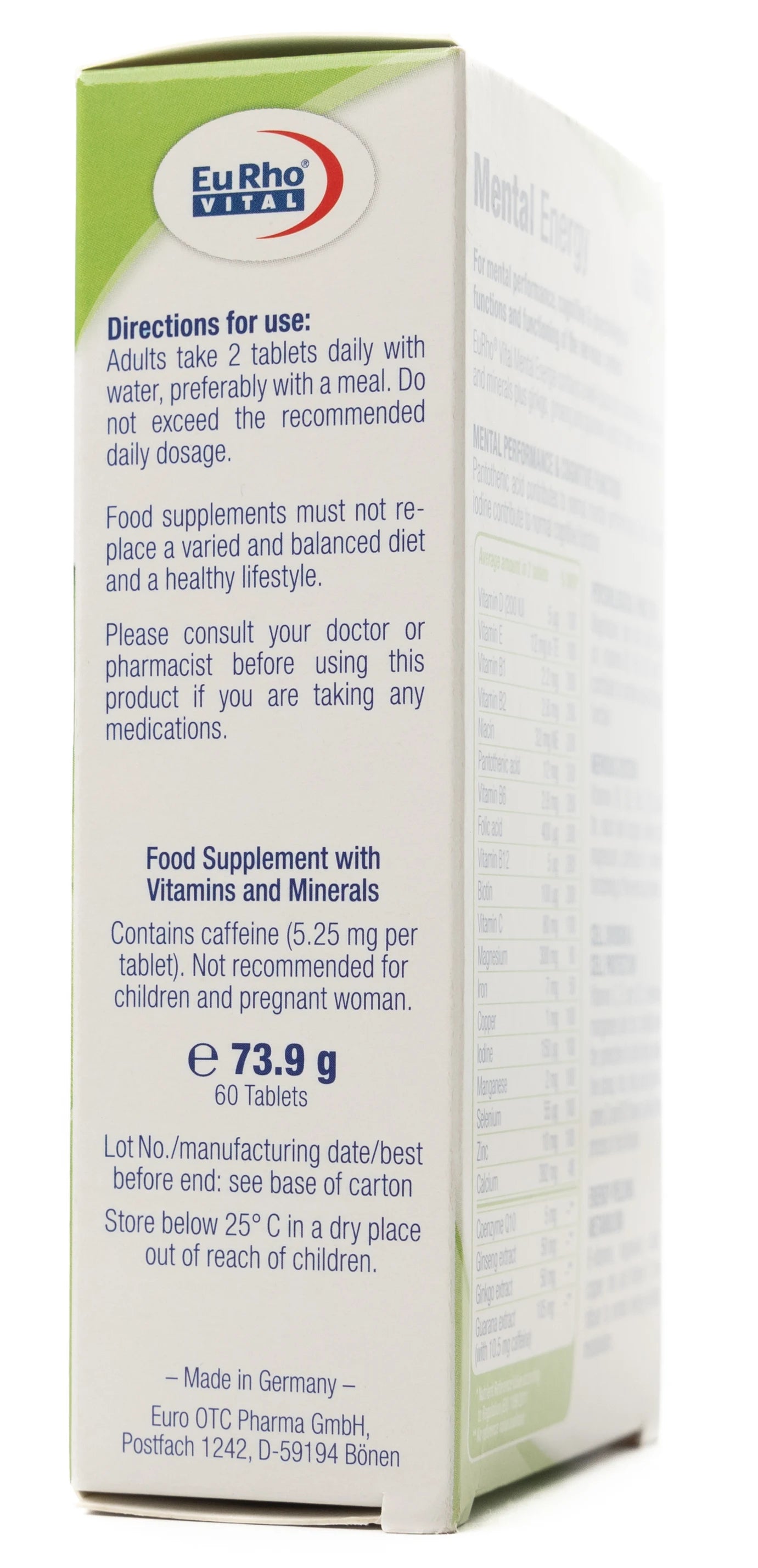 Eurho Vital Mental Energie 60 Tablet