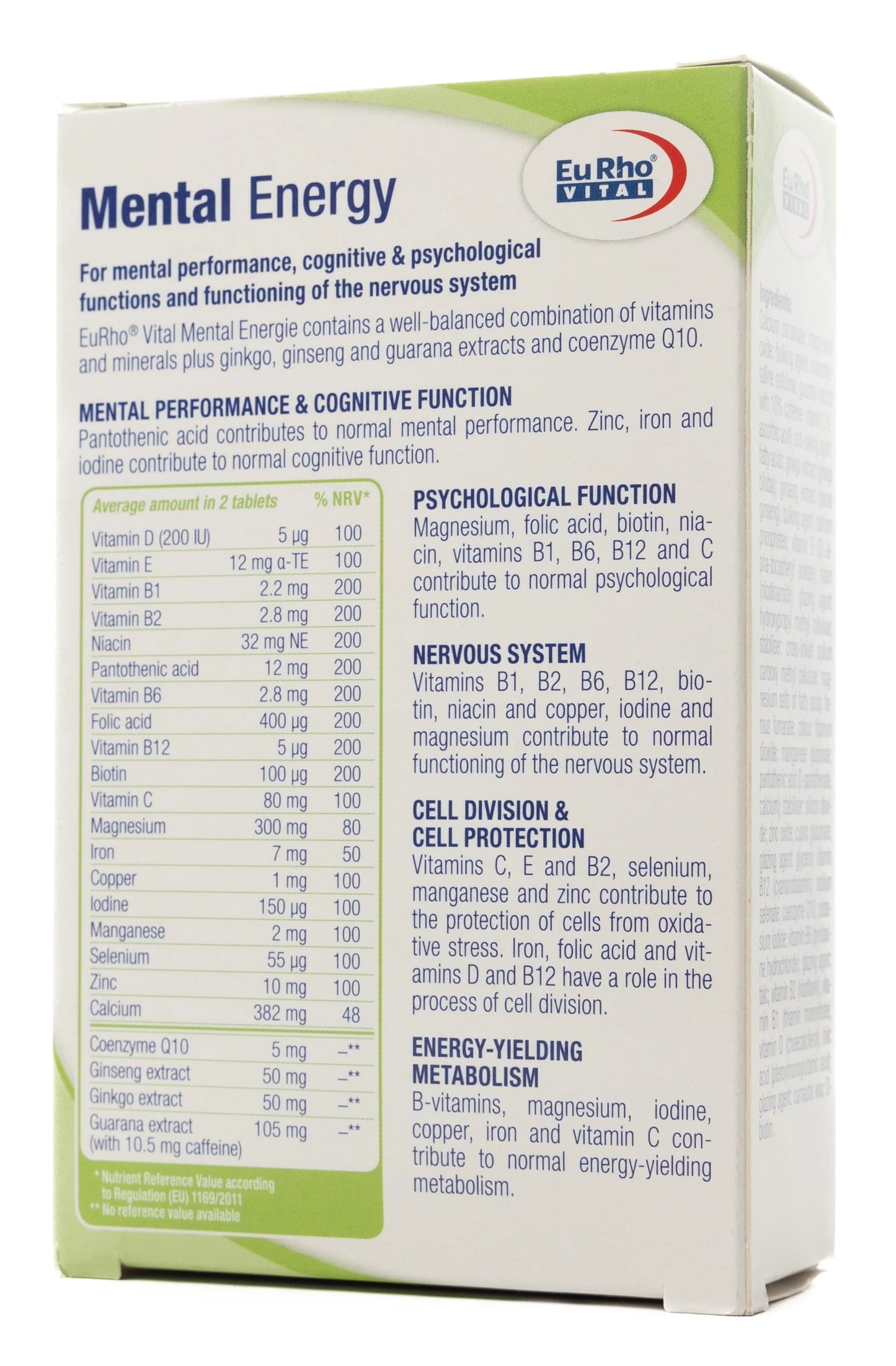 Eurho Vital Mental Energie 60 Tablet