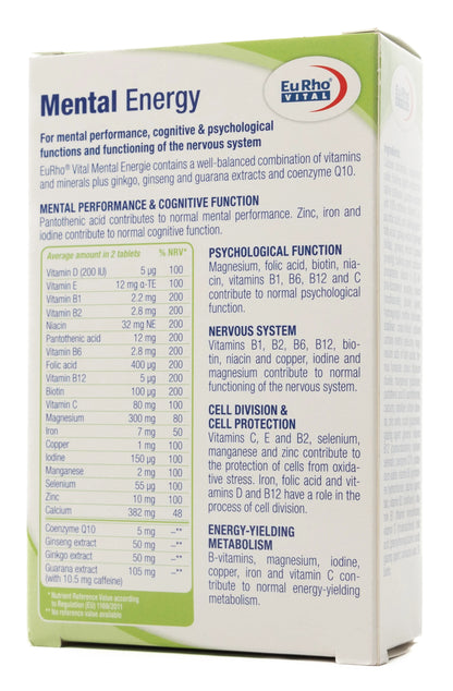Eurho Vital Mental Energie 60 Tablet