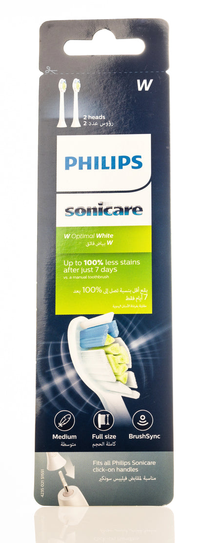 Philips Sonicare W Optimal White 2 Brush Heads-White [HX6062/67]
