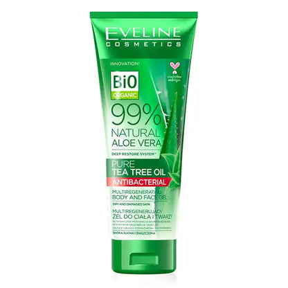 Eveline Bio Organic 99% Natural Aloe Vera + Tea Tree Oil Multi-Regenerating Body and Face Gel 250 Ml