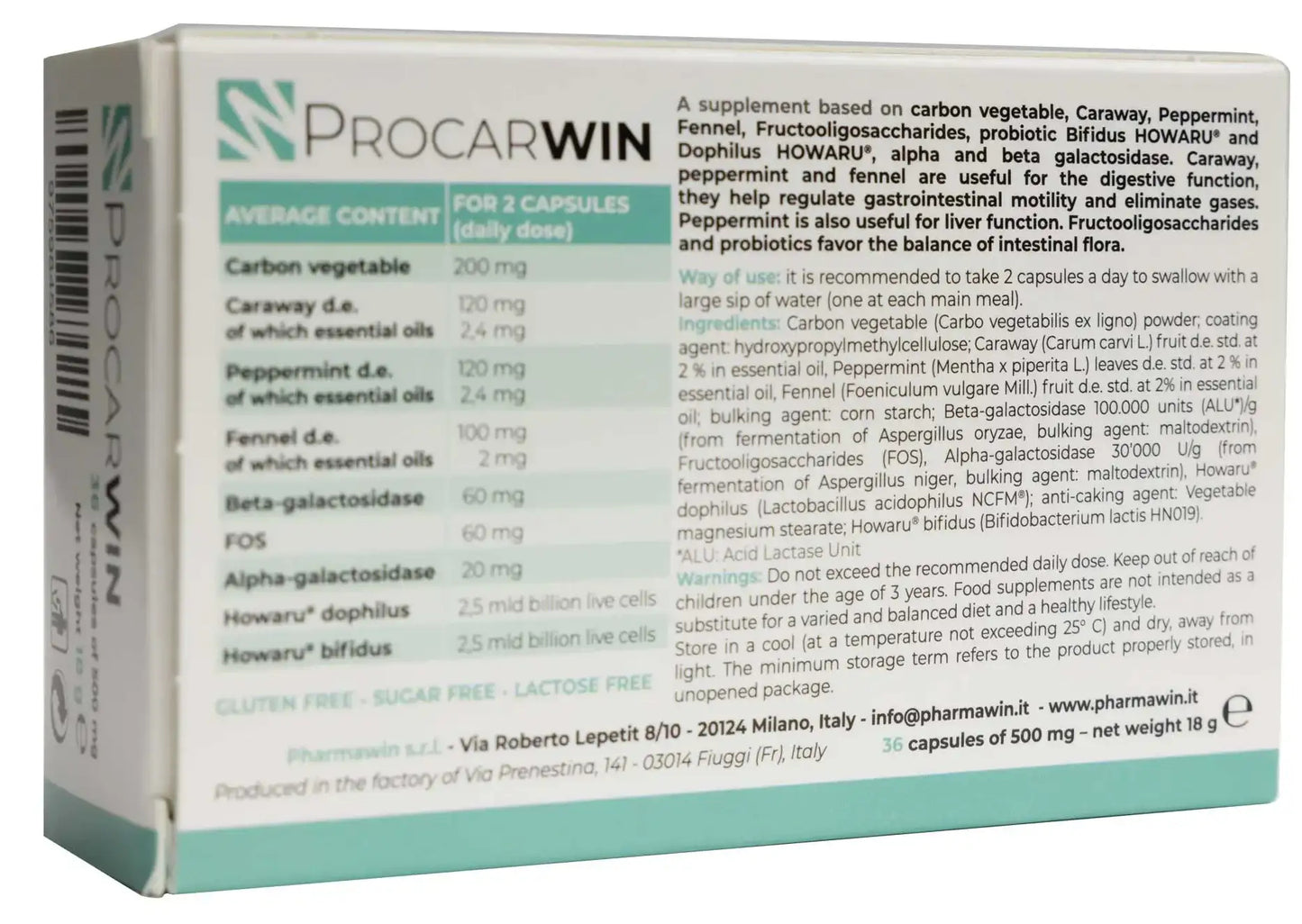 Procarwin 500mg 36 Capsules