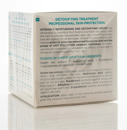 Eveline Hyaluronic Acid + Green Tea Intense Moisturising and Detoxifying Day and Night Cream 50 Ml