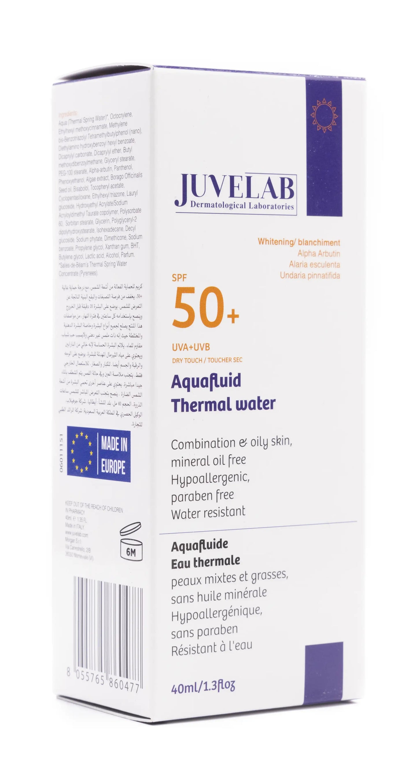Juvelab Spf 50+ Whitening  Aqua Fluid 40 Ml