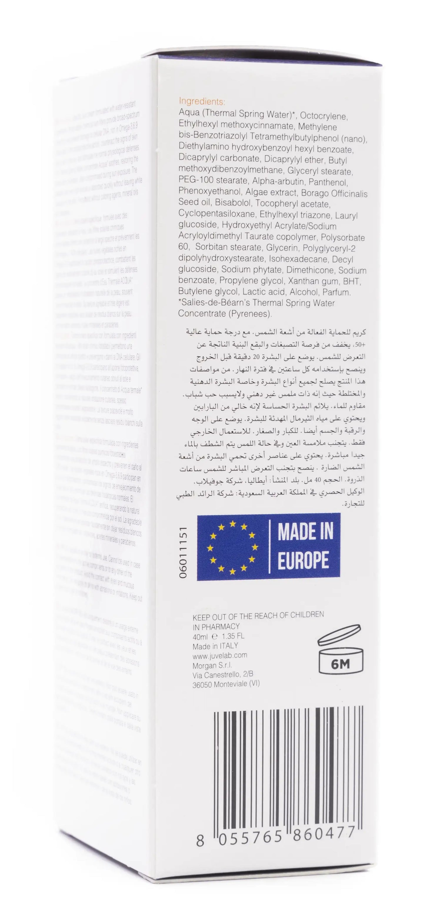 Juvelab Spf 50+ Whitening  Aqua Fluid 40 Ml