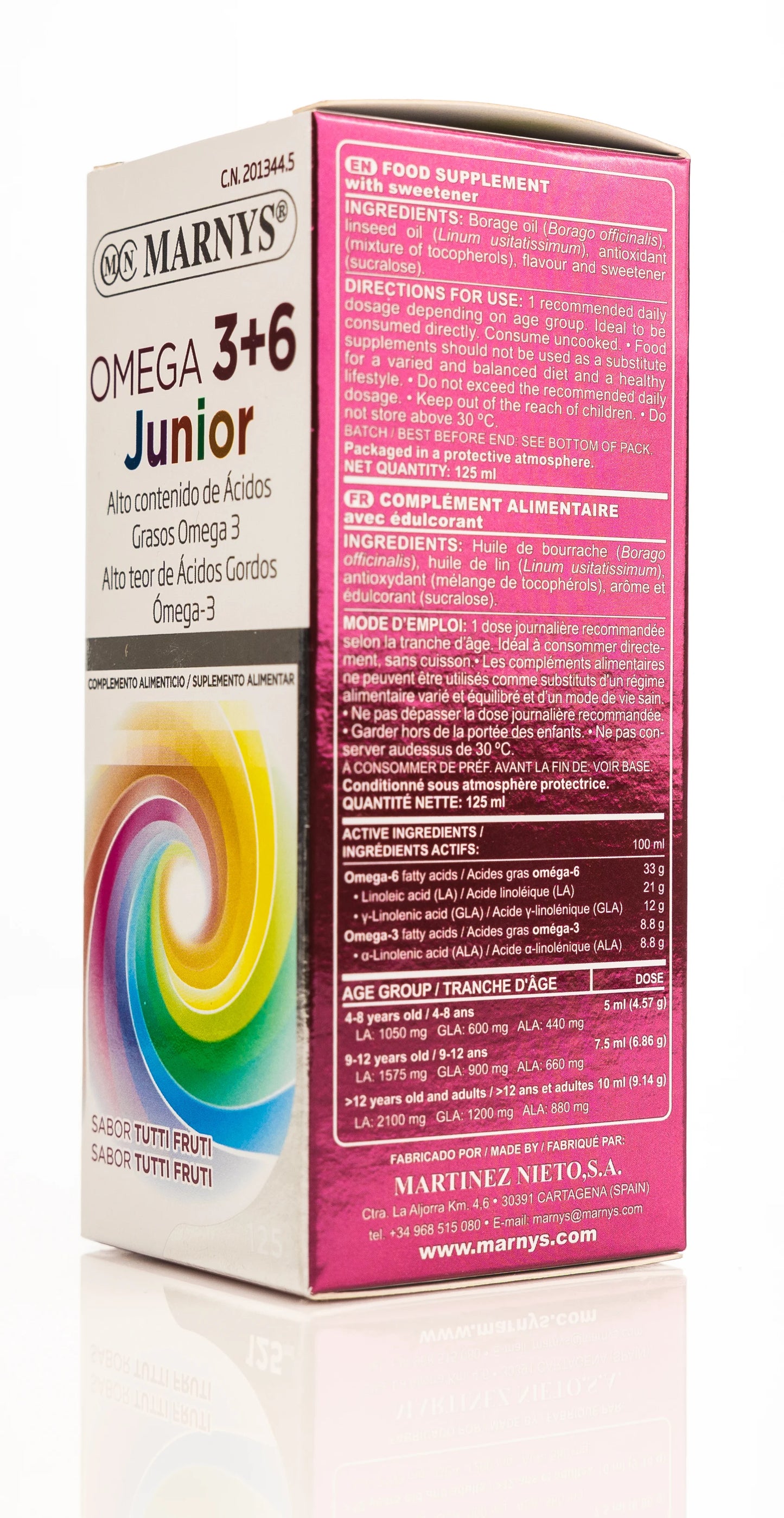 Marnys Omega 3+6 Junior Syrup 125 ml