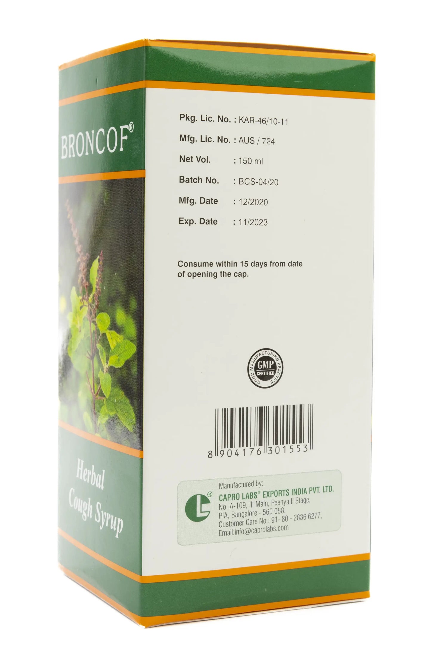 Broncof Herbal Cough Syrup 150Ml