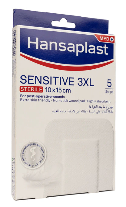 Hansaplast Sensitive 3-XL [10X15Cm]  5 Pieces