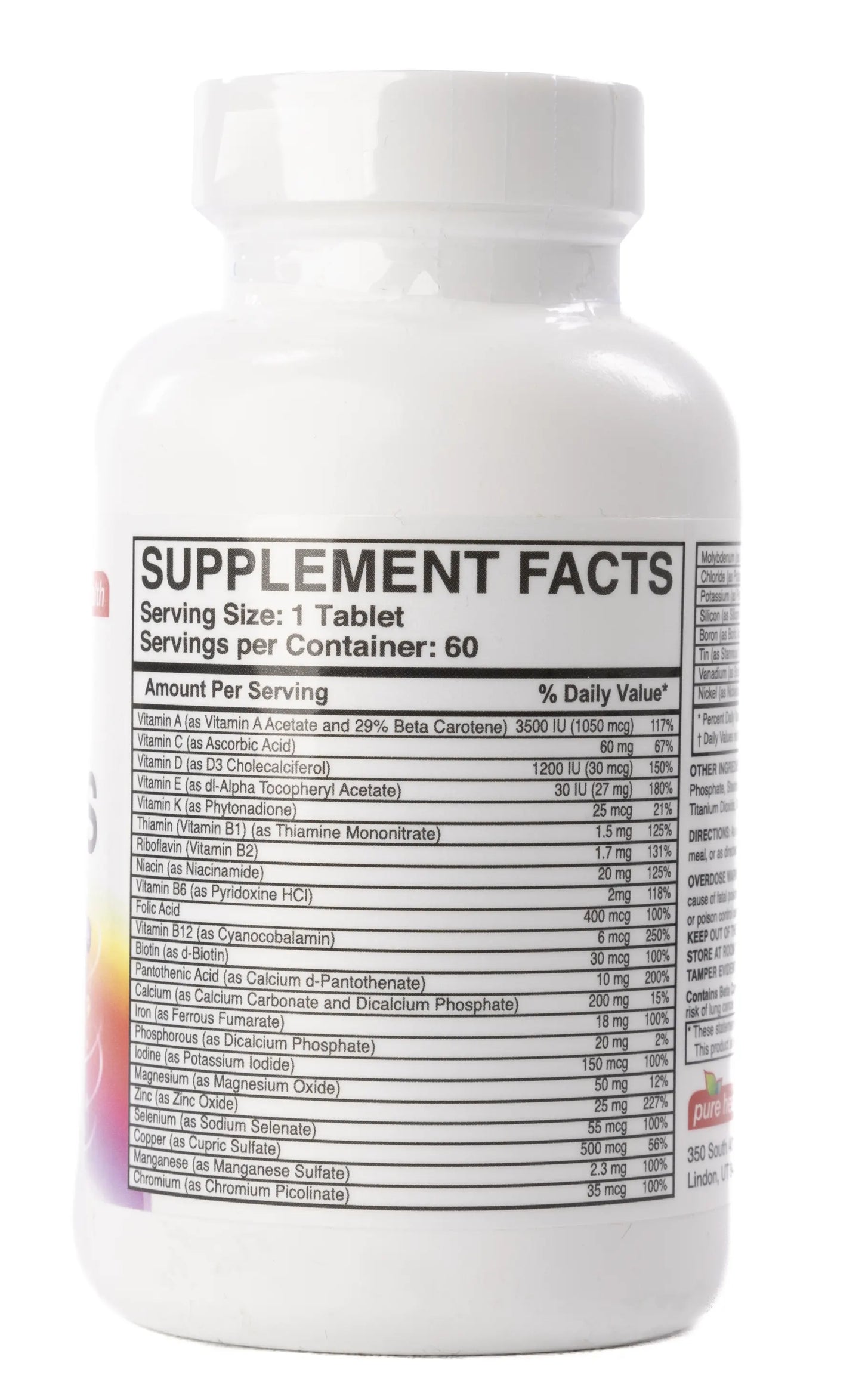 Pure Health Pure One Daily A-Z Plus multivitamins & Multiminerals 60 Tablets