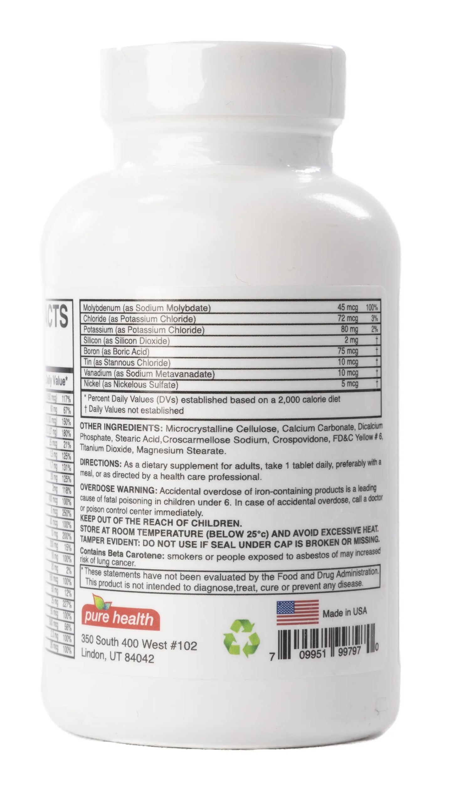 Pure Health Pure One Daily A-Z Plus multivitamins & Multiminerals 60 Tablets