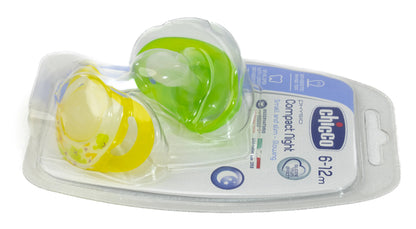 Chicco [3241] Soother Physio Compact Night 6-12 Months 2 Pieces