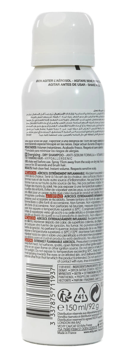 Vichy Dercos Energising Dry shampoo Spray 150 ml
