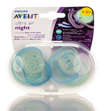 Avent [783] Ultra Air Night Soother [Blue] 0-6 M 2 Pieces
