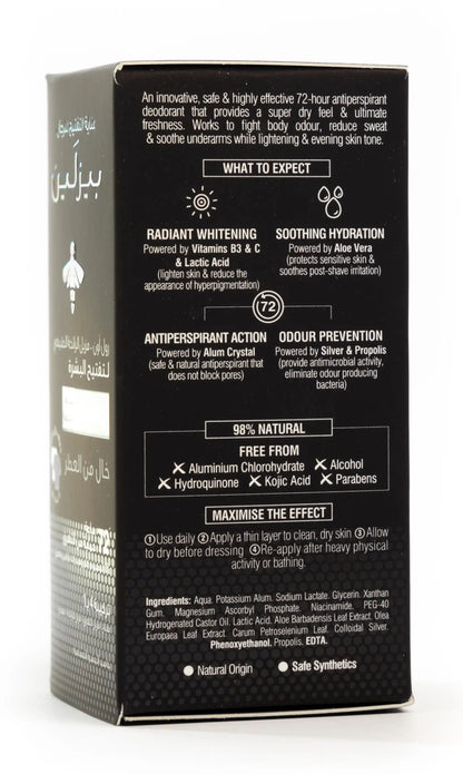 Beesline 72 Hours Men Whitening Roll On Deo Super Dry Silver Power Fragrance Free 50 Ml