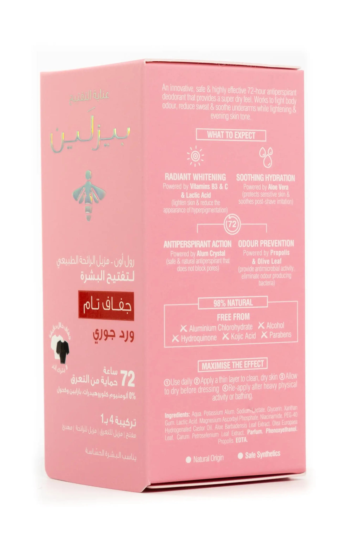 Beesline 72 Hours Whitening Roll On Deo Super Dry Jouri Rose 50 Ml