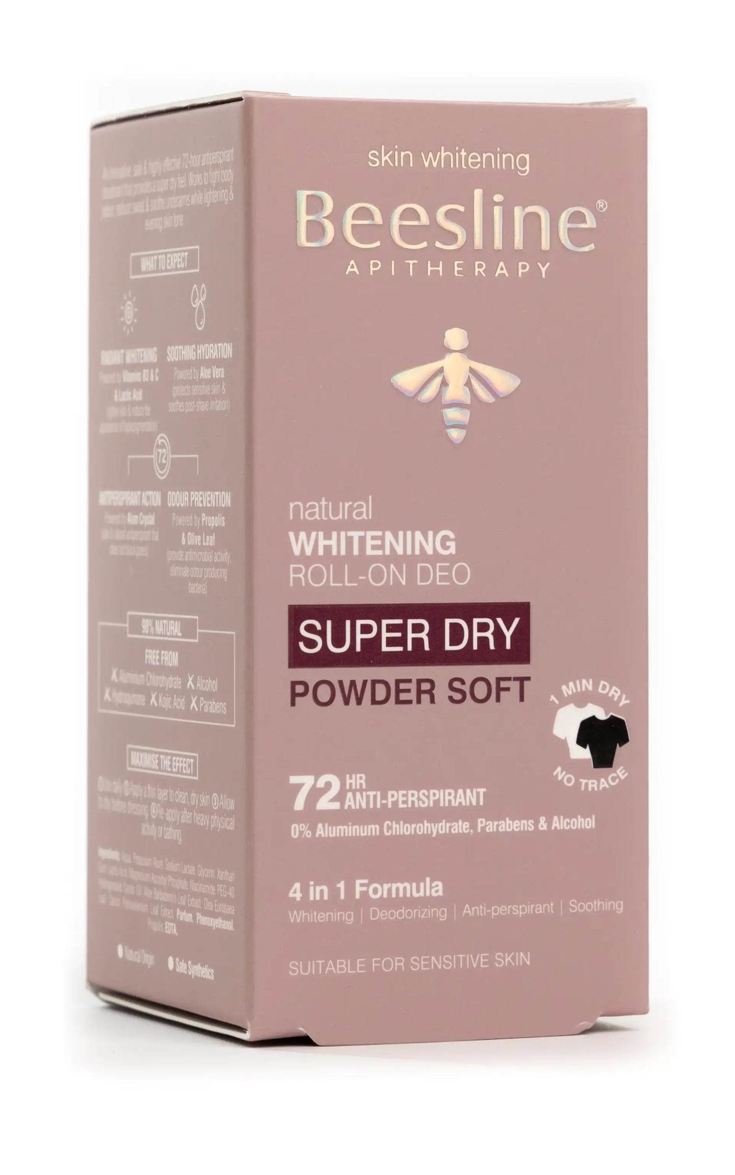 Beesline 72 Hours Whitening Roll On Deo Super Dry Powder Soft 50 Ml