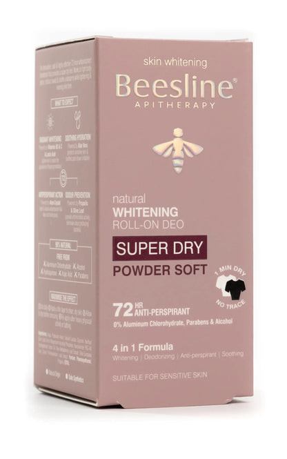 Beesline 72 Hours Whitening Roll On Deo Super Dry Powder Soft 50 Ml