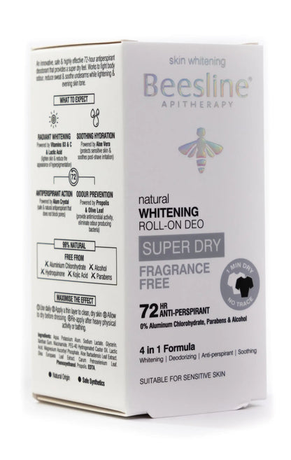 Beesline 72 Hours Whitening Roll On Deo Super Dry Fragrance Free 50 Ml