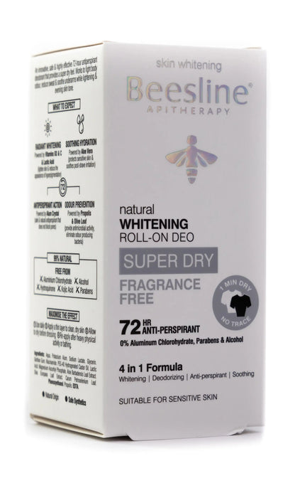 Beesline 72 Hours Whitening Roll On Deo Super Dry Fragrance Free 50 Ml