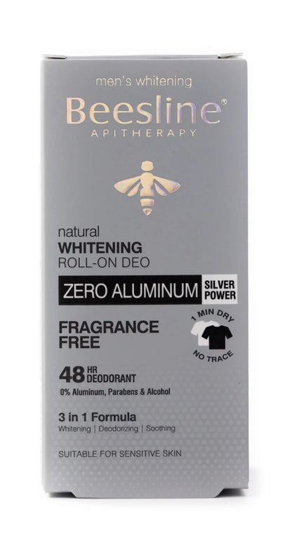 Beesline 48 Hours Men Whitening Roll On Deo Zero Aluminum Silver Power 50 Ml [Fragrance Free]